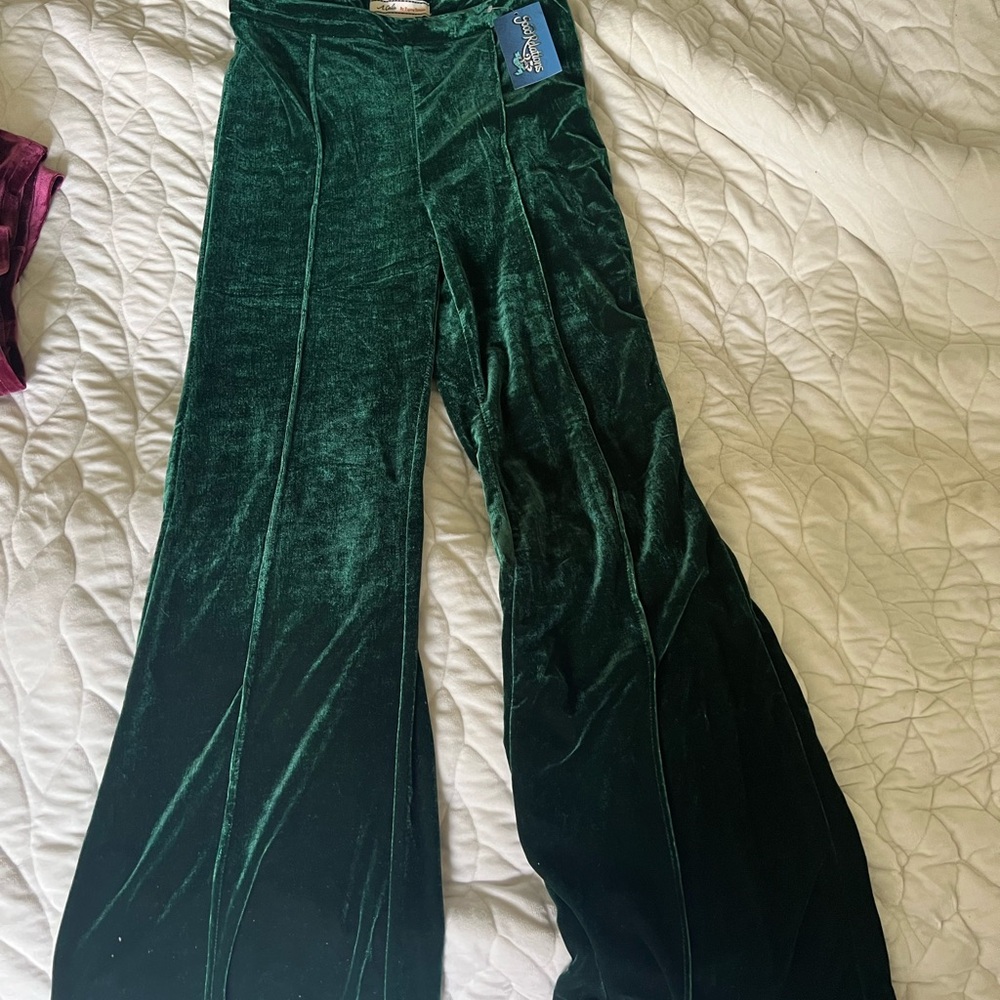 Green Velvet women’s bell bottom Pants